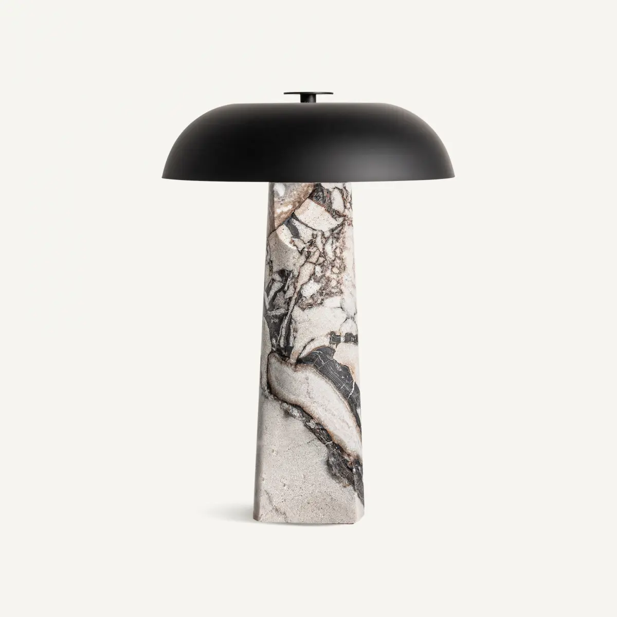 Lampe champignon marbre fer noir blanc Vical Home