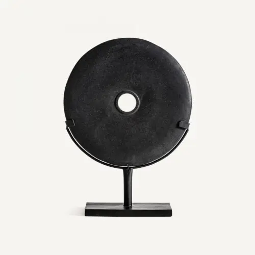 Figure décorative ronde pierre noir Vical Home
