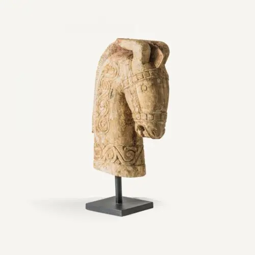 Objet déco Statue tête cheval bois acacia Caballo Vical Home