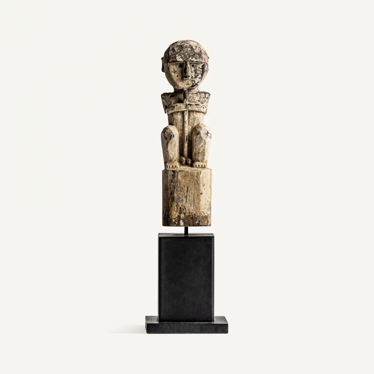 Sculpture ethnique noir naturel bois de mangue 50cm Vical Home