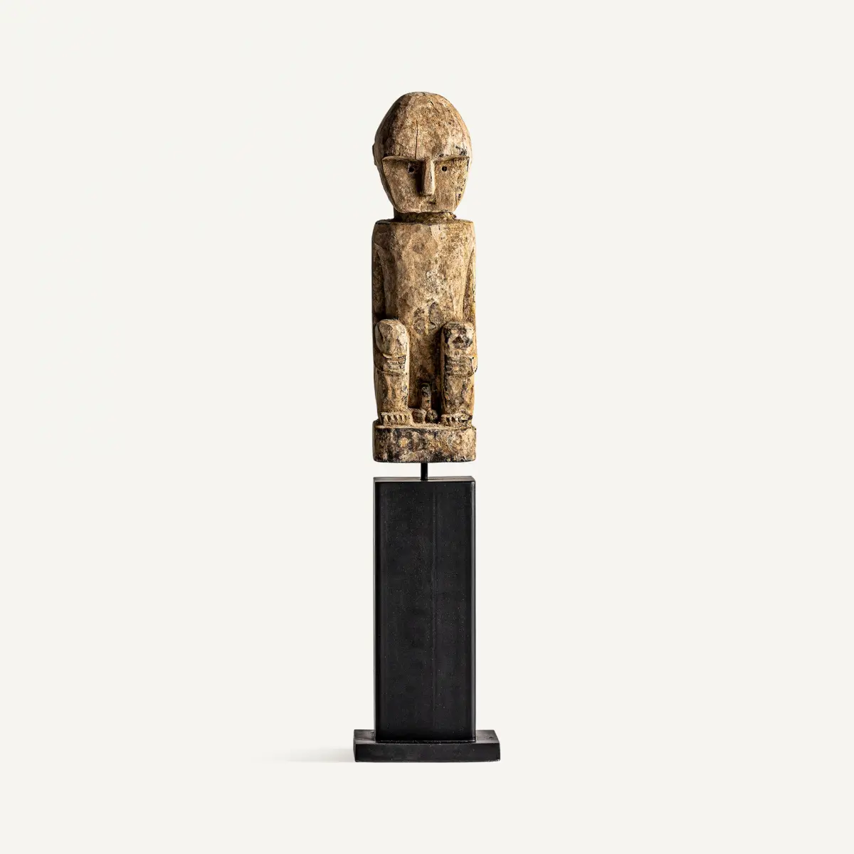 Sculpture ethnique noir naturel bois de mangue 67cm Vical Home
