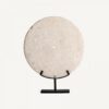 Statue disque sur pied marbre crème Vical Home 75cm