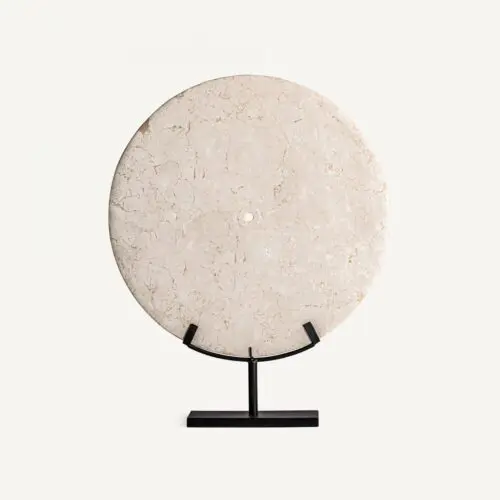Statue disque sur pied marbre crème Vical Home 75cm