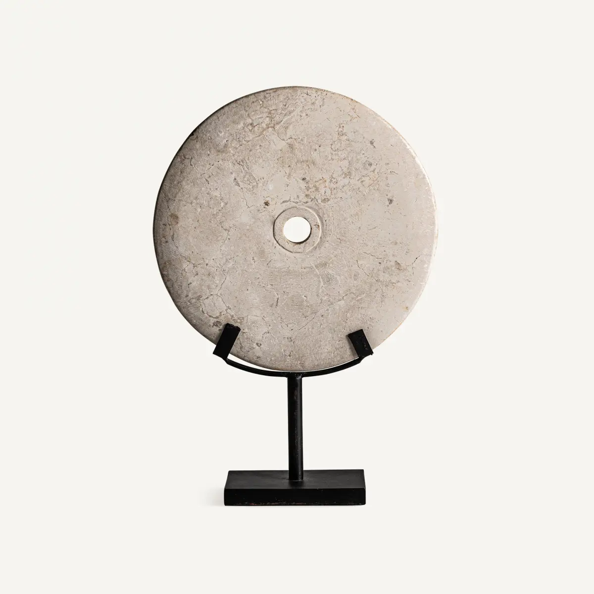 Statue disque sur pied marbre crème Vical Home 45cm