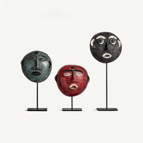 Masque sur pied noir bleu rouge Vical Home lot de 3