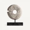 Disque sur pied en pierre blanc noir Vical Home