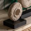 Disque sur pied en pierre blanc noir Vical Home – Image 3