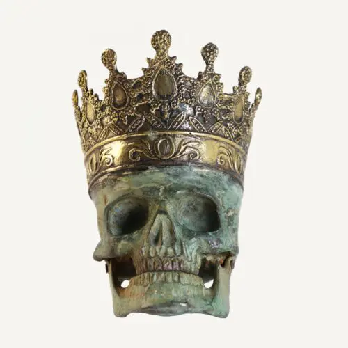 Tête de mort bronze vert doré Vical Home