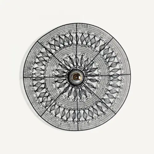 Applique murale ronde fer noir Vical Home