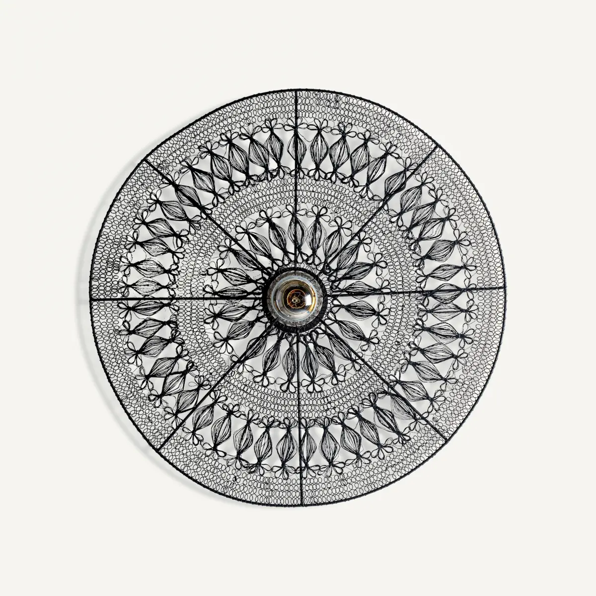 Applique murale ronde fer noir Vical Home