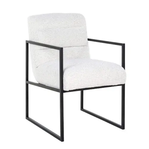 Chaise Lizzy Richmond Interiors blanc bouclé noir