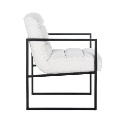 Chaise Lizzy Richmond Interiors blanc bouclé noir-2