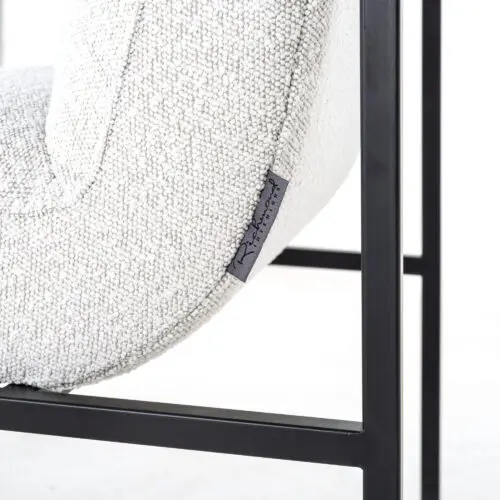 Chaise Lizzy Richmond Interiors blanc bouclé noir 4