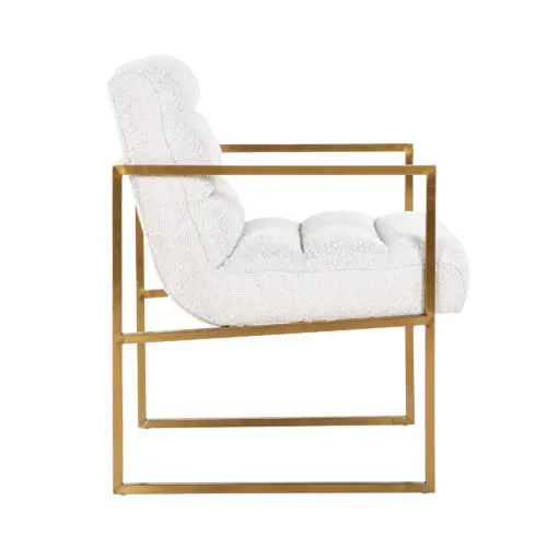 Chaise Lizzy Richmond Interiors blanc bouclé or 2