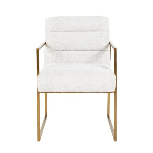 Chaise Lizzy Richmond Interiors blanc bouclé or 5