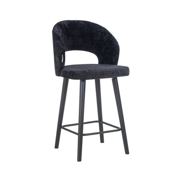 Tabouret de bar Savoy Richmond Interiors noir chenille