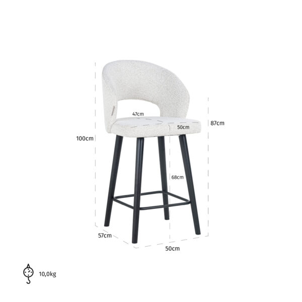 Tabouret de bar Savoy Richmond Interiors blanc bouclé 4