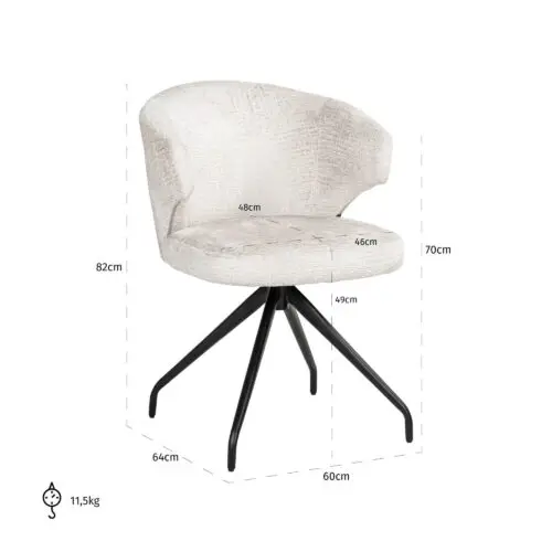 Chaise pivotante Milly Richmond Interiors crème cream fusion 4