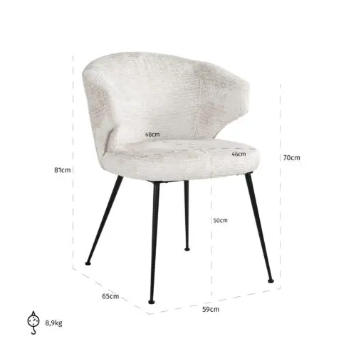 Chaise Xandra Richmond Interiors crème cream fusion 5