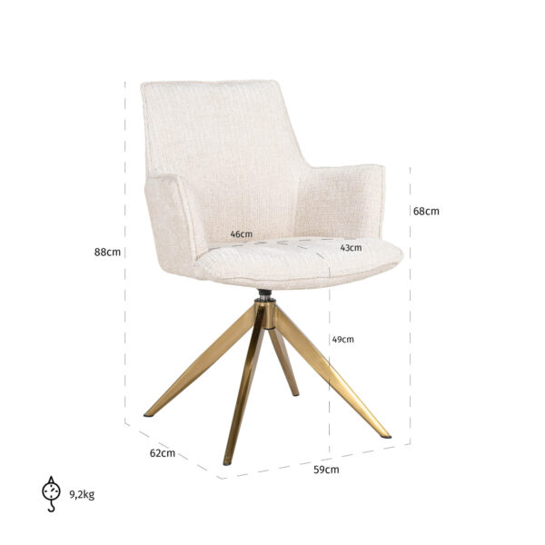 Fauteuil pivotant Dakota Richmond Interiors beige chenille 5