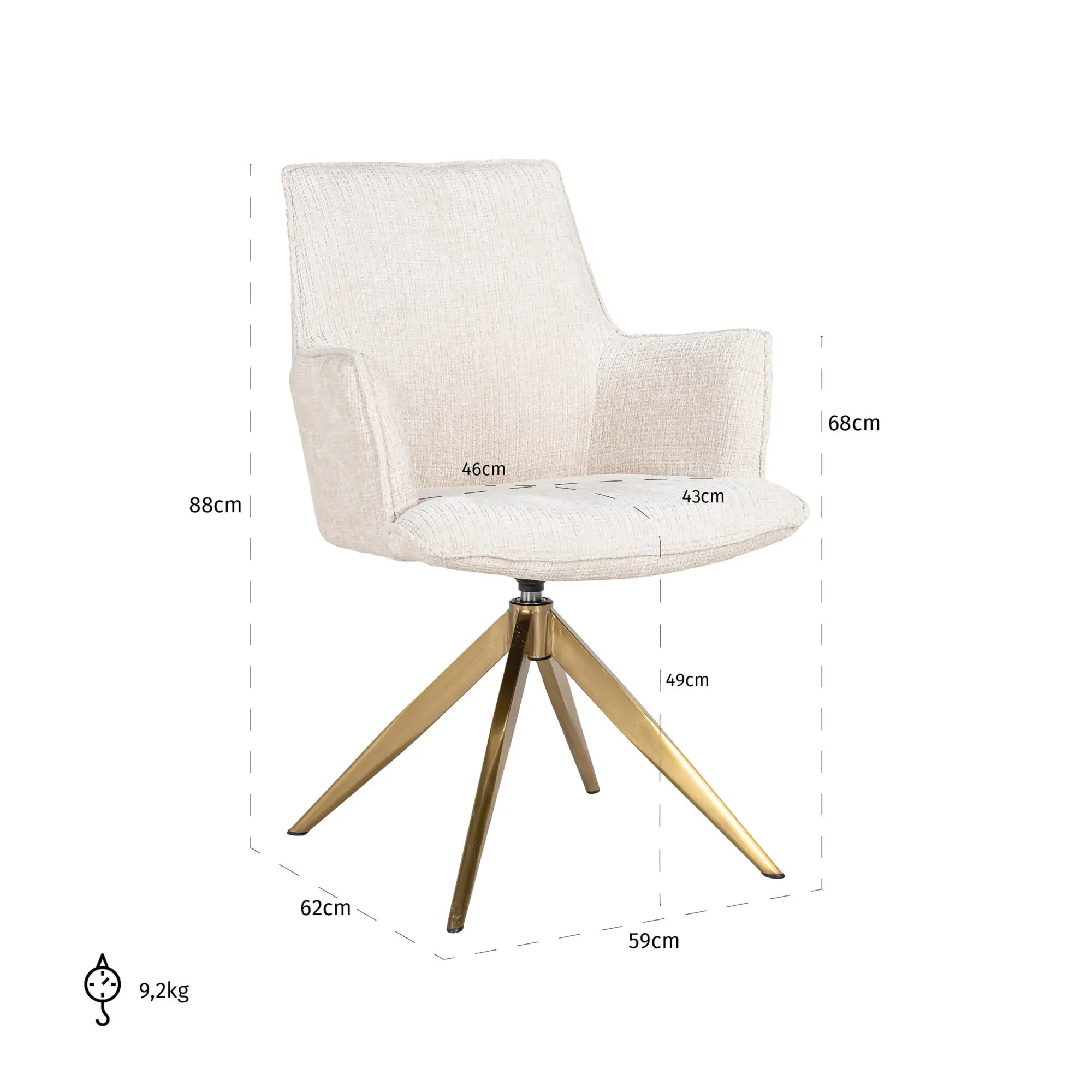 Fauteuil pivotant Dakota Richmond Interiors beige chenille Fauteuil pivotant Dakota Richmond Interiors beige chenille 5