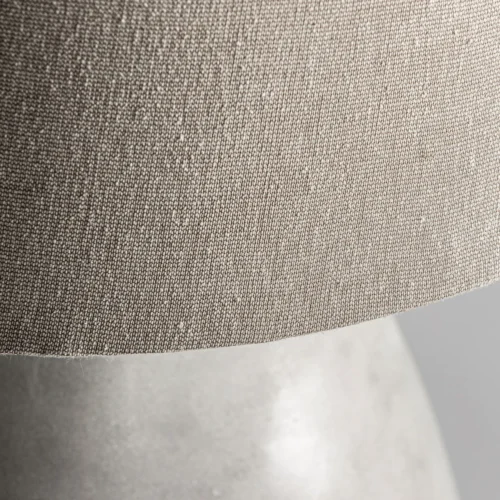 Lampe à poser en ciment blanc et coton marron Vical Home — vue 2