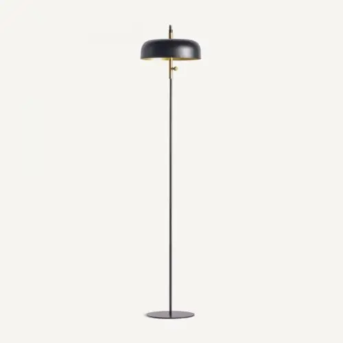 Lampadaire salon design Lampadaire contemporain noir et or Vical Home 148cm