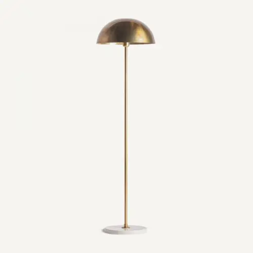 Lampadaire champignon or pied marbre blanc Vical Home