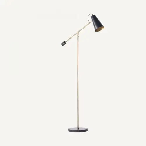 Lampadaire salon design Lampadaire noir doré en fer Vical Home 165cm