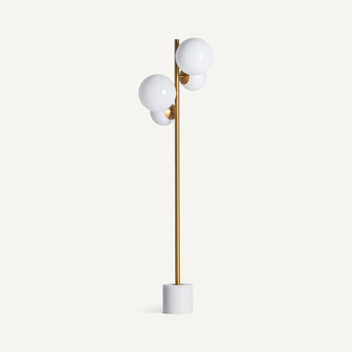 Lampadaire 4 lampes boules blanc or Vical Home