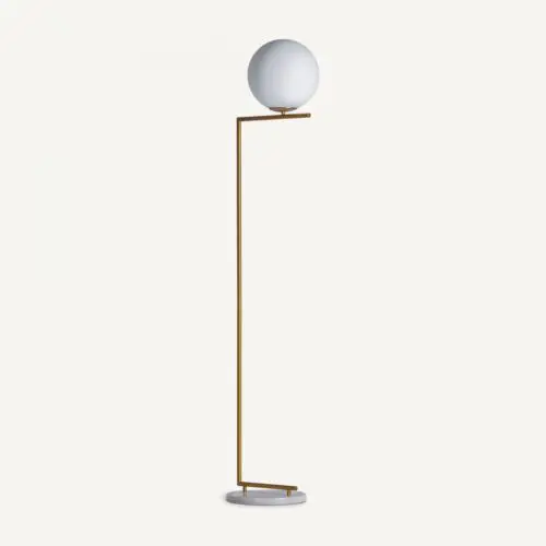Lampadaire Boule blanc et or Vical Home 160cm