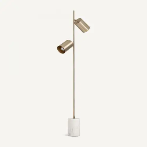 Lampadaire duo blanc et or Vical Home 150cm