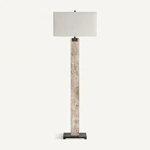Lampadaire salon design Lampadaire marbre beige et blanc Vical Home