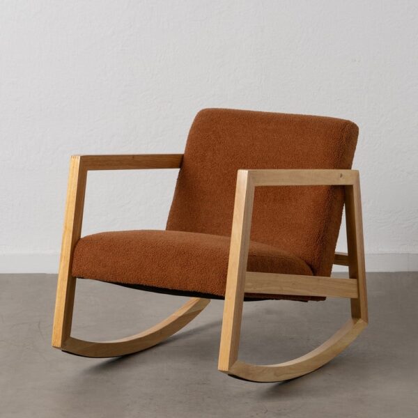 Fauteuil à bascule marron bois d’hévéa Edena Ixia