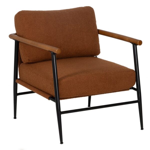 Fauteuil marron bois métal Ophelis Ixia