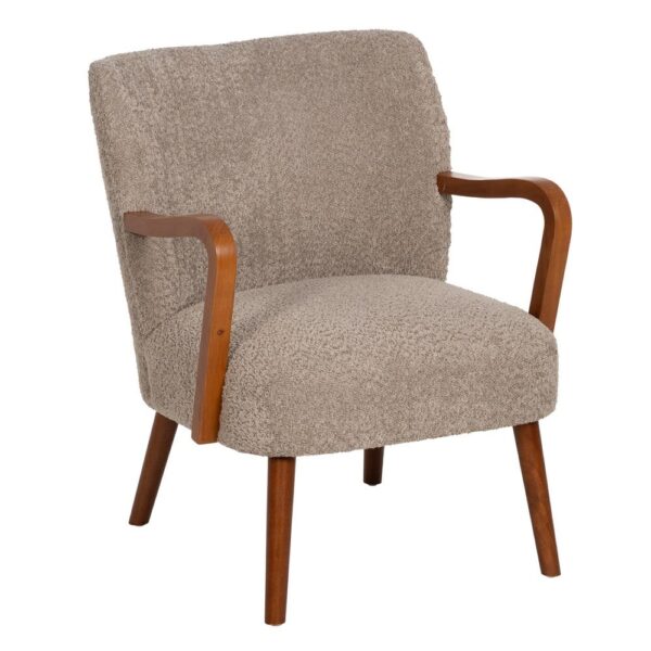 Fauteuil taupe bois d’hévéa Calista Ixia