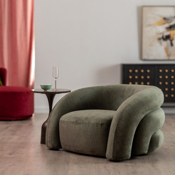 Fauteuil design kaki Ambrea Ixia