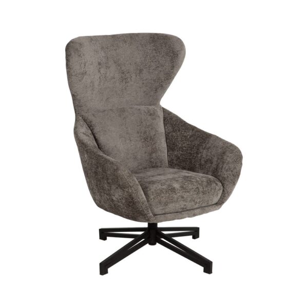 Fauteuil pivotant velours gris Myra Ixia