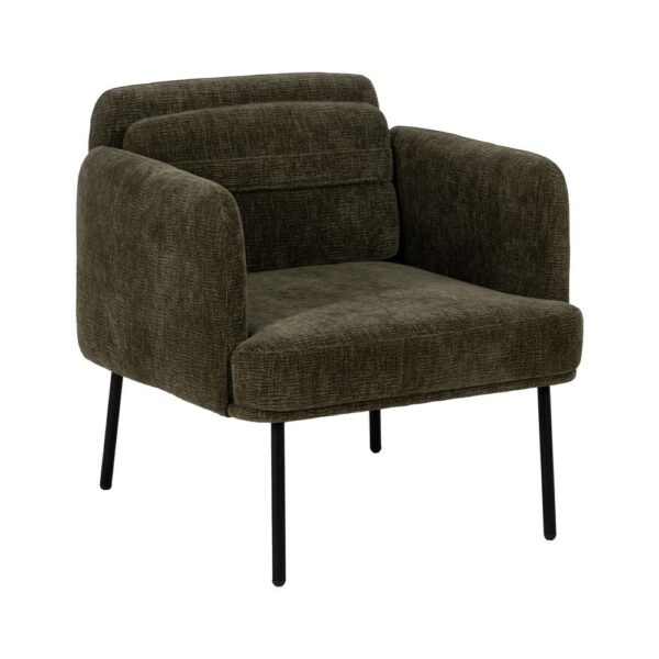 Fauteuil velours kaki Elara Ixia