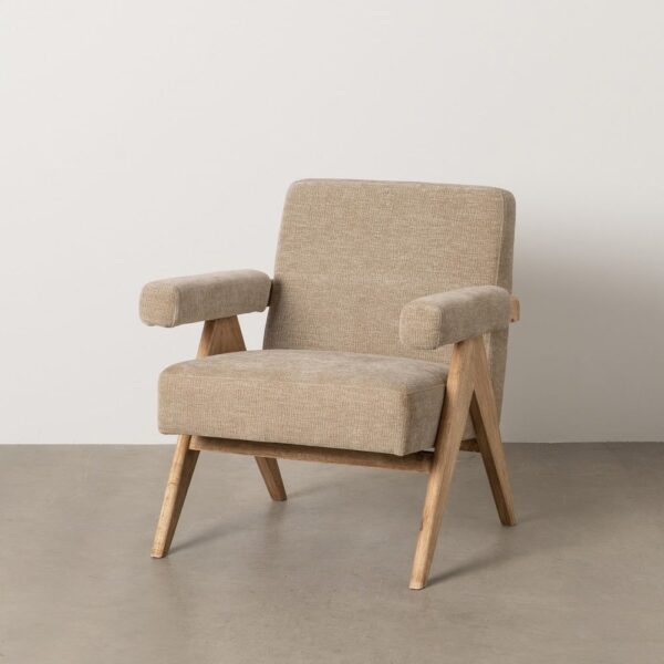 Fauteuil velours beige Prisma Ixia