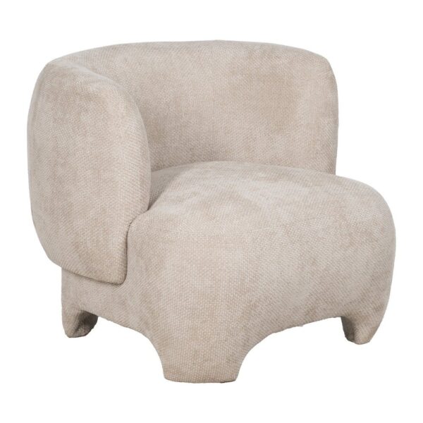 Fauteuil beige tissu doux Syrah Ixia