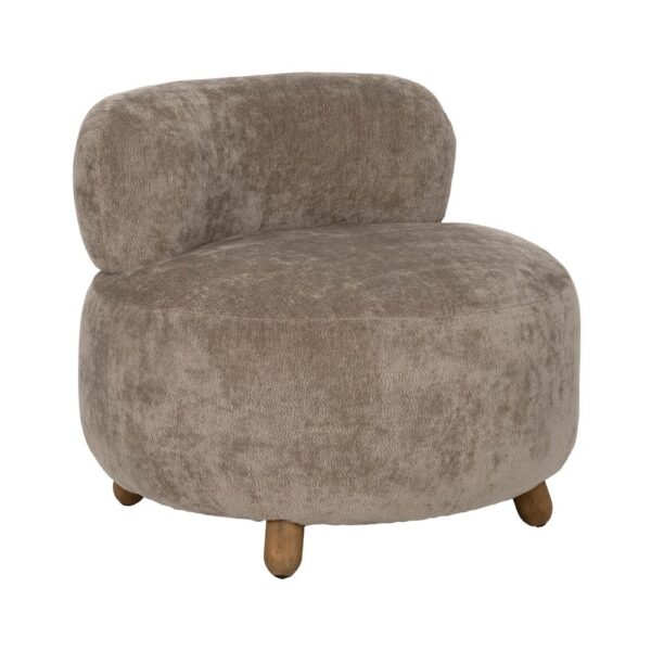 Fauteuil taupe velours Solace Ixia