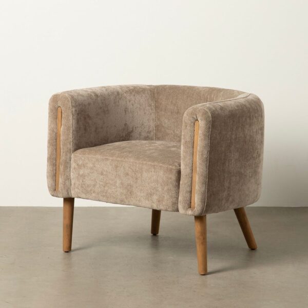 Fauteuil velours taupe Noctis Ixia