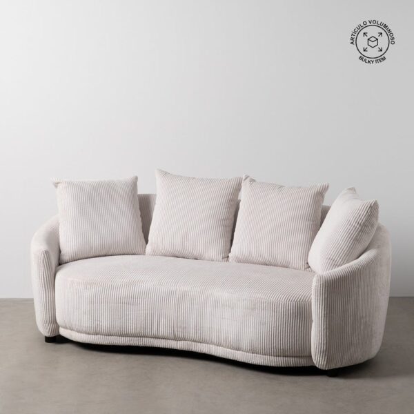Canapé velours côtelé crème Olmeo Ixia L197