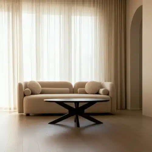 Canapé design tissu beige Odelis Ixia L223 - ambiance