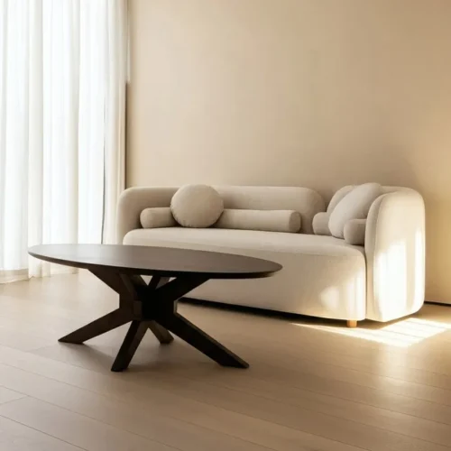 Canapé design tissu beige Odelis Ixia L176 - ambiance