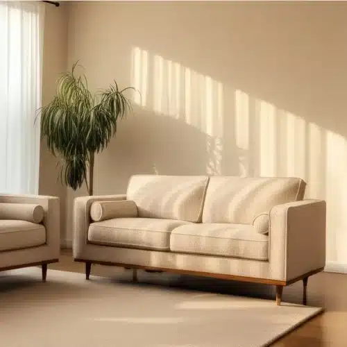 Canapé beige bouclé 2 places Venetto L172 - ambiance