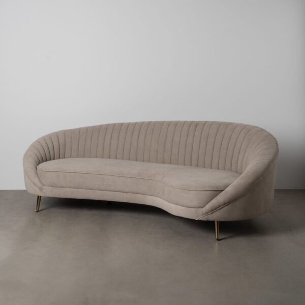 Canapé tissu taupe pied or Tassilo Ixia L247 - 2