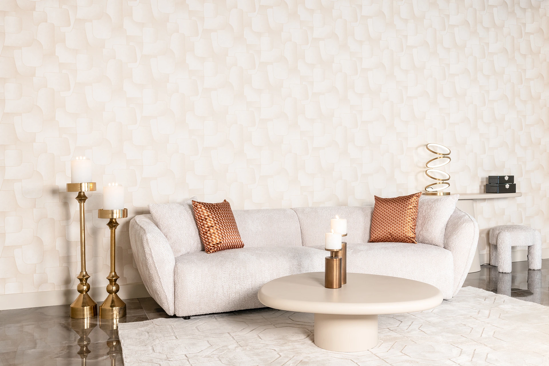 Canap&eacute; Armand Richmond Interiors lovely cream tissu polyester 4 places 283x95x73cm - Design n&eacute;erlandais haut de gamme revendeur officiel Toulouse