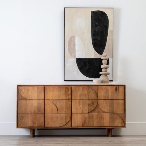 Buffet design sculptural Géométrie en bois massif Ixia